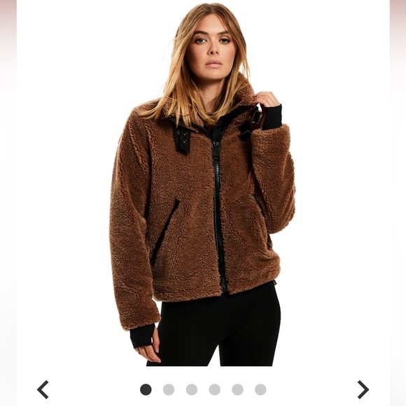 SAM Denver Style-Brown Shearling Coat with Black Trim - Picture 1 of 7
